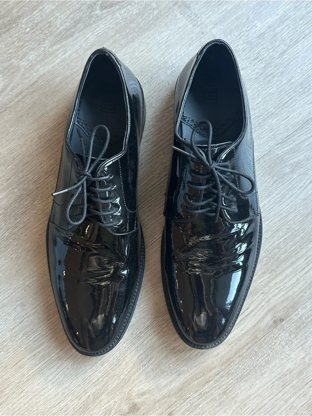 Men's Shiny Black Leather Tuxedo Dress Shoes size 9